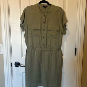 Banana Republic Factory Olive Green Utility Shirt Dress